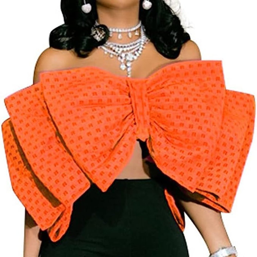 Strapless Layered Bow Crop Top